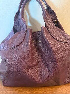 Paolina Deep Plum Leather Tote Bag